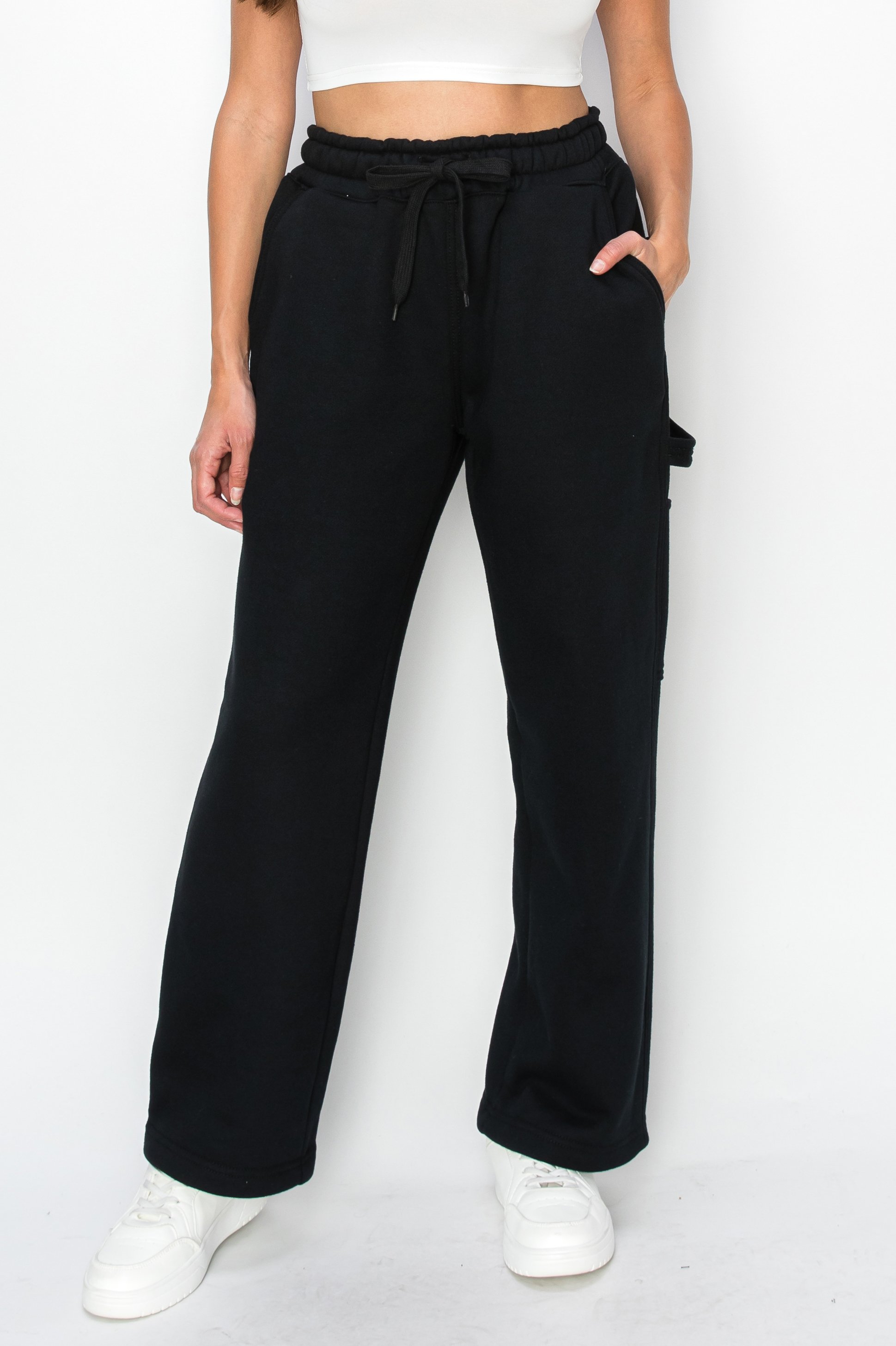 Black Baggy Carpenter Sweat Pants — Neo Blue Black Baggy Carpenter Sweat Pants — Neo Blue